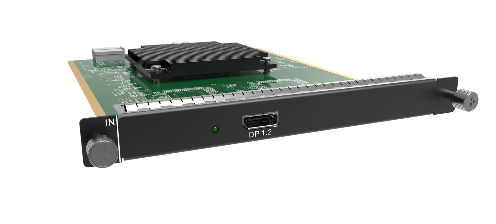 NovaStar H_1x DP1.2 Input Card — angled DisplayPort input view
