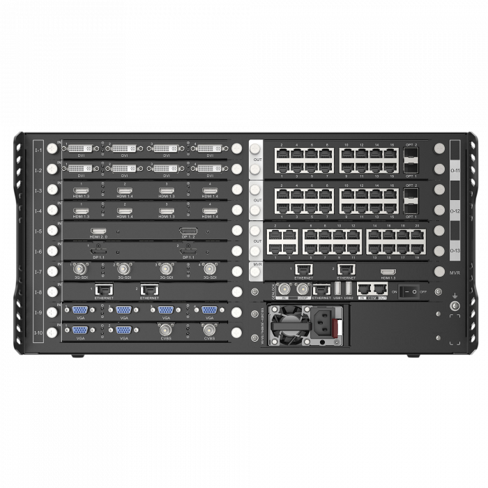 NovaStar H Series chassis — H_2x HDMI2.0 Input Card installed in an input-card slot