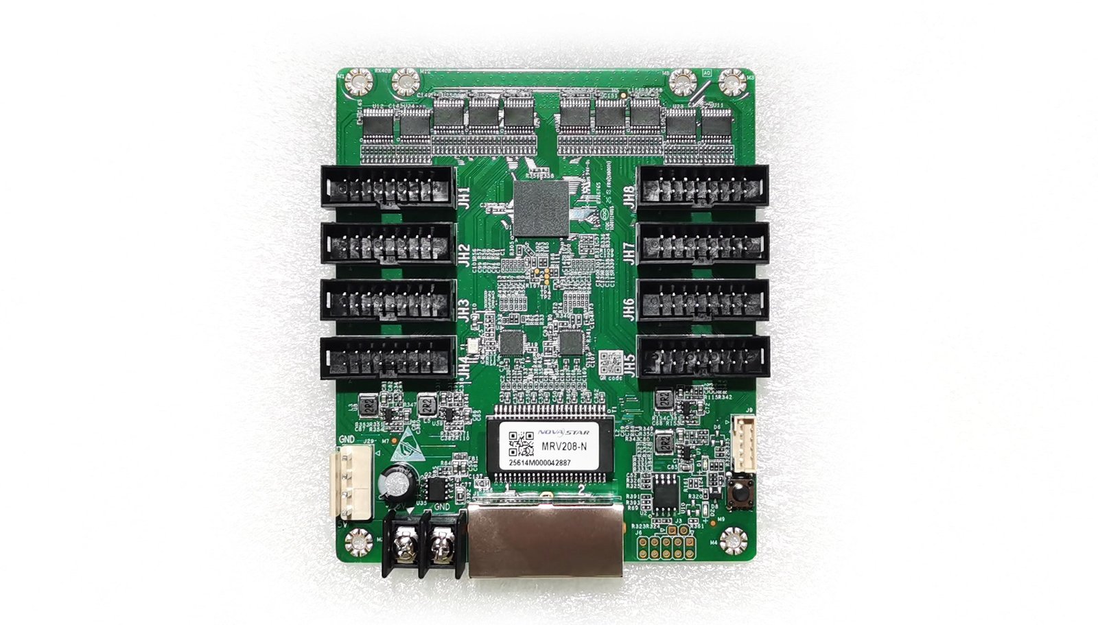 NovaStar MRV208-N receiving card — rear I/O view