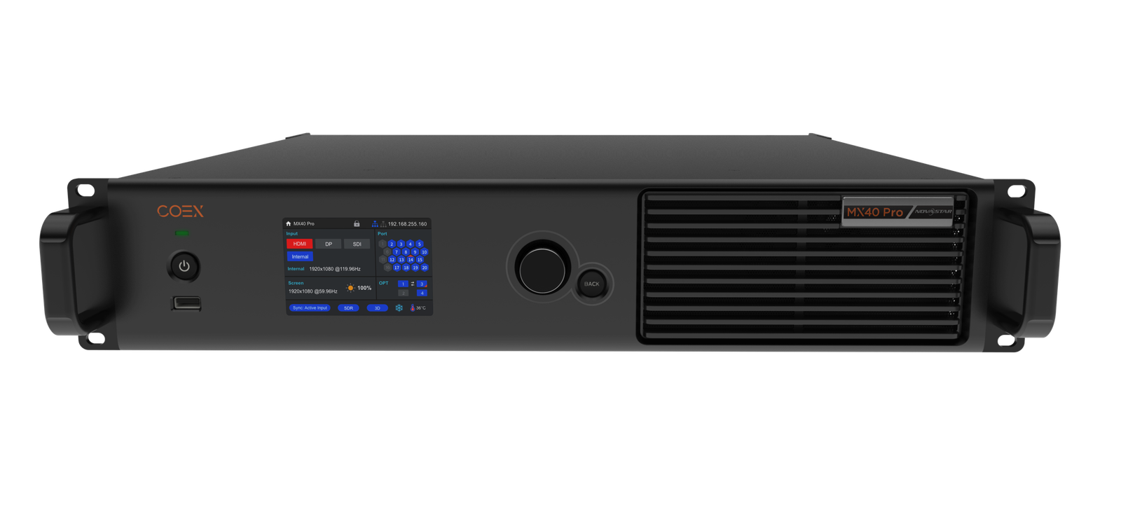 NovaStar MX40 Pro COEX controller — rear I/O view