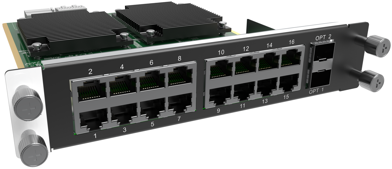 NovaStar H_16xRJ45+2xFiber Output Card — rear card view