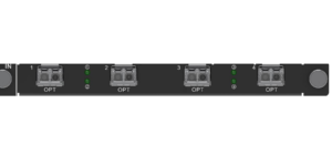 NovaStar H_4x Fiber Input Card front view with IN panel and four 10G OPT input ports